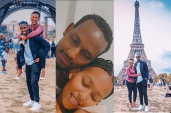 Yamuhetse mu mugongo i Paris ku munara muremure - Injira mu isabukuru y'imyaka 4 y'urushako ya Gentil na Rhoda