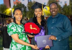 Christella Umutoni, imfura ya Bishop Prof Dr Fidele Masengo yasoje Kaminuza muri Amerika 