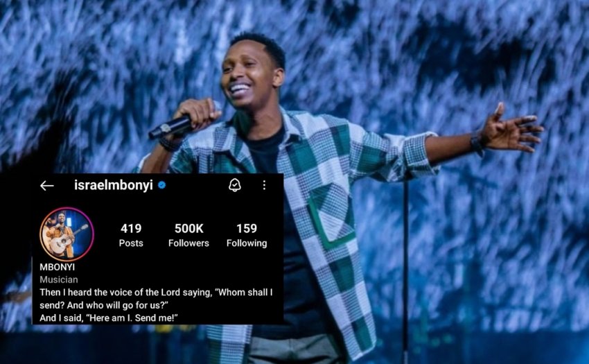 Israel Mbonyi yujuje ibihumbi 500 kuri Instagram