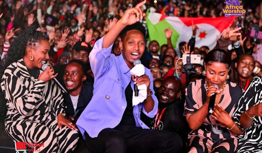 Enguudo za Uganda okukankana Israel Mbonyi nga bwekyabadde e Kenya