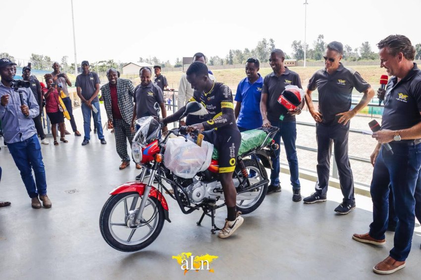 Eric Hakizimana won Bicycle Rally organized by 'A Light to the Nations' and rewarded a new Motorcycle and Bible