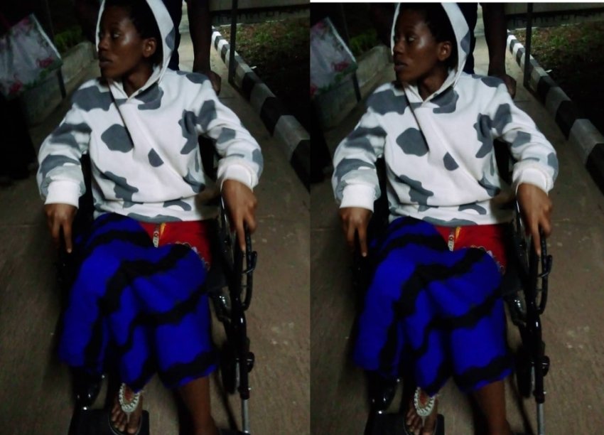 Divine Nyinawumuntu wari urwariye muri CHUK yavuye mu bitaro agendera mu igare